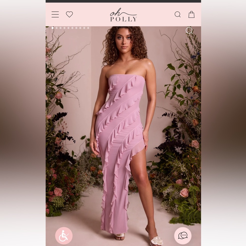 High slit layered mauve dress